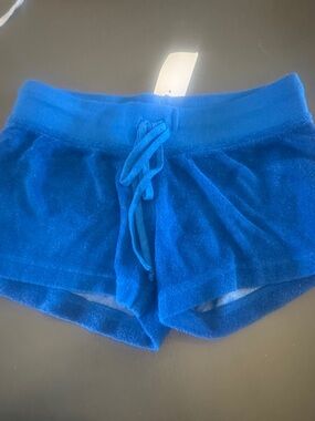 Blue terry hardtail Lounge Shorts with Drawstring size jr Small